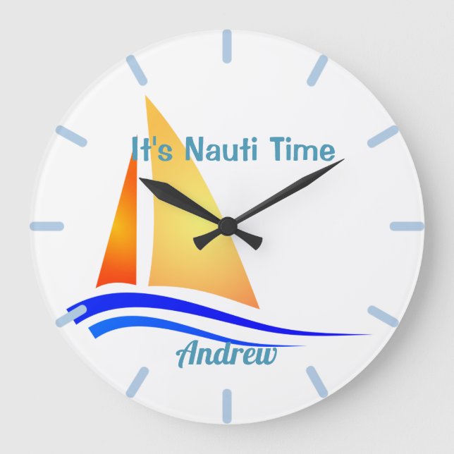 Grande Horloge Ronde Nauti Pense Nautique Voilier (Recto)
