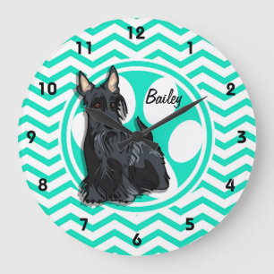 Grande Horloge Ronde Neige; Aqua Green Chevron
