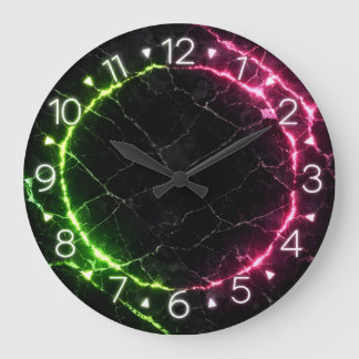 Grande Horloge Ronde Neon Wall Clock