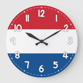 Grande Horloge Ronde Netherlands Flag Wall Clock – Dutch Patriotic Home