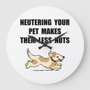 Grande Horloge Ronde Neutre Chien de nuages