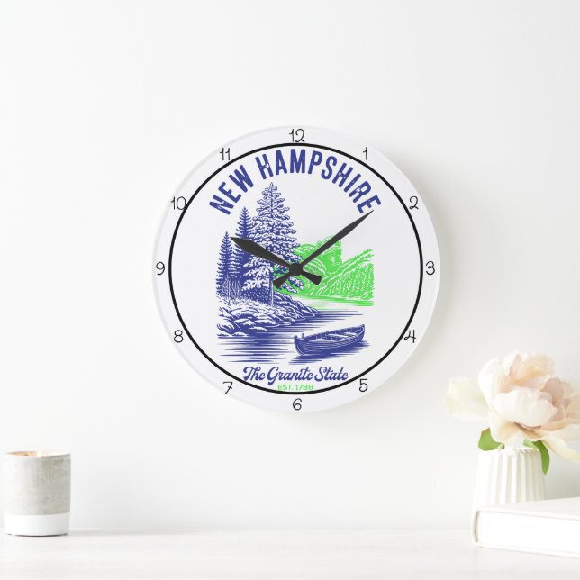 Grande Horloge Ronde New Hampshire Granite State (Maison)