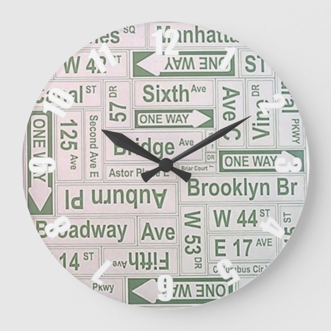 Grande Horloge Ronde New York Broadway Brooklyn Bridge Customisé (Recto)