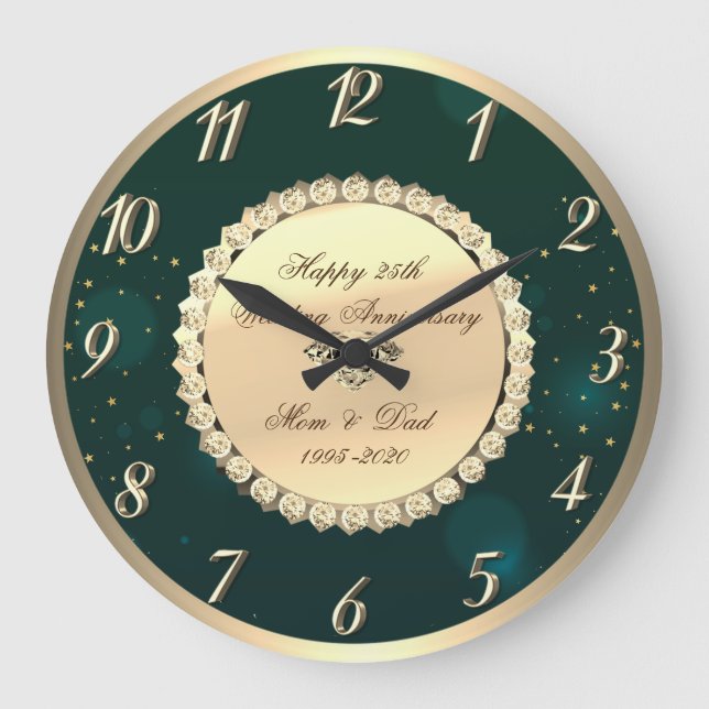 Grande Horloge Ronde Noces de diamant - 25e anniversaire de mariage (Recto)