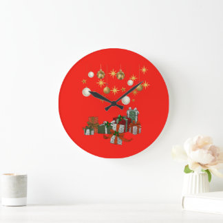 Grande Horloge Ronde Noël chic