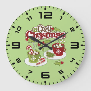 Grande Horloge Ronde Noël cosy