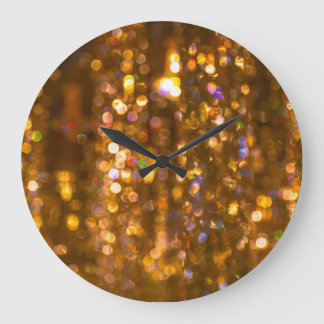 Grande Horloge Ronde Noël d'or : Arrière - plan Abstrait désobéi
