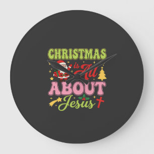 Grande Horloge Ronde Noël est tout sur Jésus Rétro