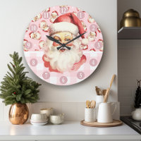 Noël Rétro Santa Claus Rose et blanc Plaid