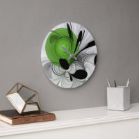 Noir Abstrait et blanc avec art fractal vert
