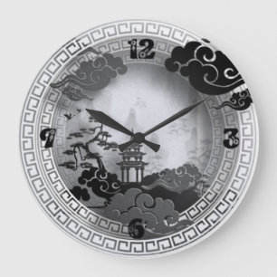 Grande Horloge Ronde Noir et blanc