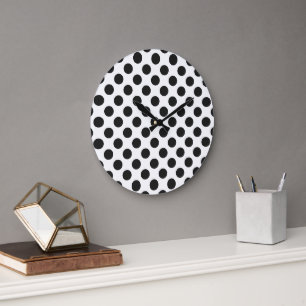 Grande Horloge Ronde Noir et Blanc