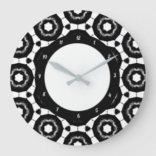 Grande Horloge Ronde Noir et blanc moderne