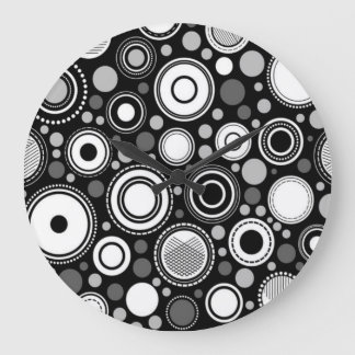 Grande Horloge Ronde Noir et gris