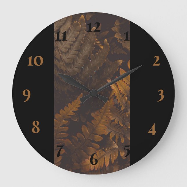 Grande Horloge Ronde Noir et marron classique (Recto)