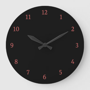 Grande Horloge Ronde Noir moderne