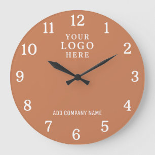 Grande Horloge Ronde Nom de l'entreprise Logo d'entreprise en terre cui