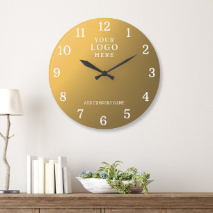 Grande Horloge Ronde Nom de l'entreprise Logo d'entreprise Gold de marq