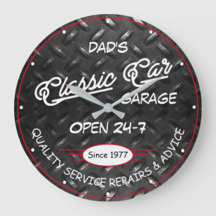 Grande Horloge Ronde Nom du garage de voiture classique Date Image de l