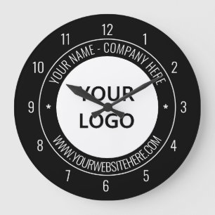 Grande Horloge Ronde Nom du logo Couleur personnalisée promotionnelle