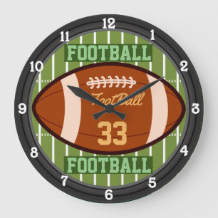 Grande Horloge Ronde Nom et numéro de football personnalisé 2.0