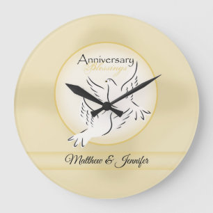 Grande Horloge Ronde Nom personnalisé, Bénédictions d'anniversaire de m