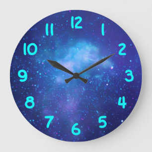 Grande Horloge Ronde Nombres Aqua Blue Galactic Center Photo Céleste