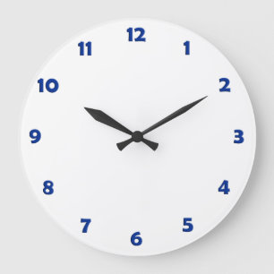 Grande Horloge Ronde Nombres de visage d'horloge - bleu