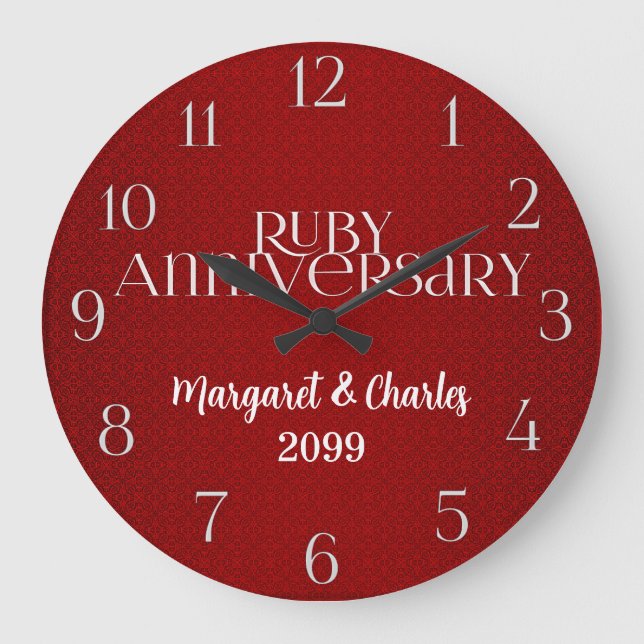 Grande Horloge Ronde Noms des 40 ans de mariage de rubis (Recto)