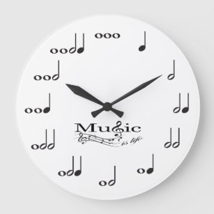 Grande Horloge Ronde Note musicale avec musique