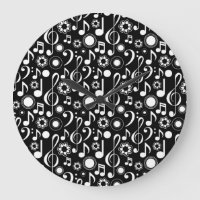 Notes musicales et Clefs - Blanc sur noir