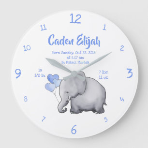 Grande Horloge Ronde Nourriture des éléphants pour bébés de Keepsaké