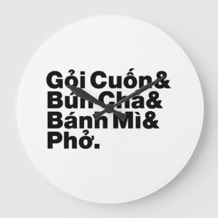 Grande Horloge Ronde Nourriture vietnamienne de rue