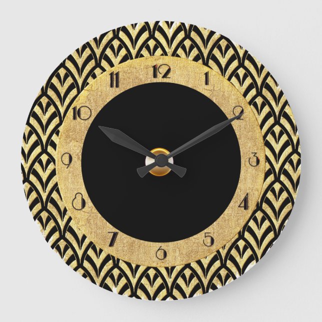 Grande Horloge Ronde Nouveau Style Art Déco Circulaire (Recto)