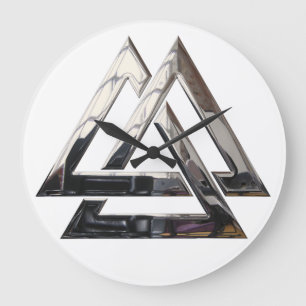 Grande Horloge Ronde Noyer noir - argent