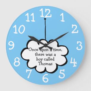 Grande Horloge Ronde Nuage personnalisé sur une ficelle
