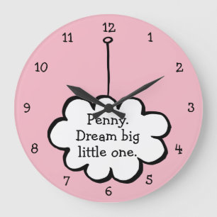 Grande Horloge Ronde Nuage personnalisé sur une ficelle