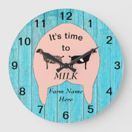 Grande Horloge Ronde Nubian Dairy Goat Farm Udder Large Clock