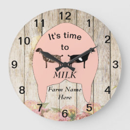 Grande Horloge Ronde Nubian Dairy Goat Farm Udder Large Clock