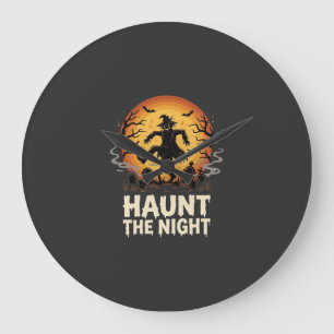 Grande Horloge Ronde Nuit de l'escroc de la Lune d'Halloween