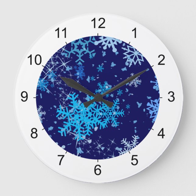 Grande Horloge Ronde Nuit de Noël neige (Recto)