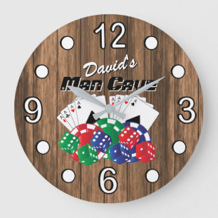Grande Horloge Ronde Nuit de poker à la Grotte des hommes sur le bois