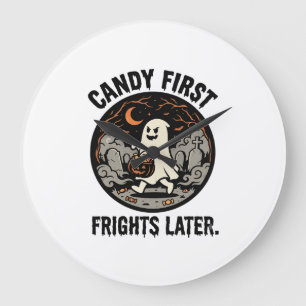 Grande Horloge Ronde Nuit des terreurs de bonbons d'Halloween
