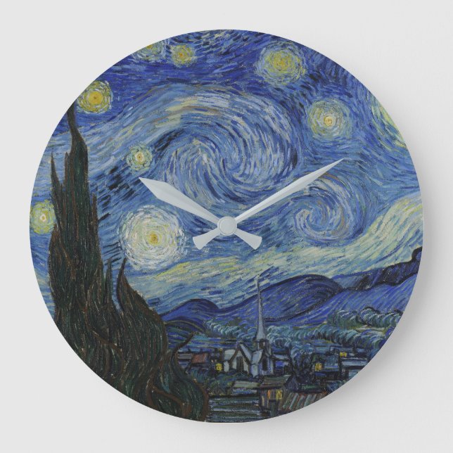 Grande Horloge Ronde "Nuit étoilée" par Van Gogh (Recto)