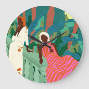 Grande Horloge Ronde Nuits luxuriantes et robes de fleurs