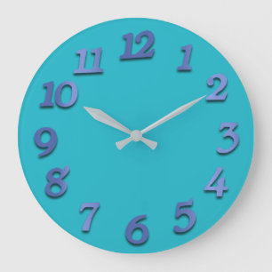 Grande Horloge Ronde Numbers minimaux Cobalt Indigo Blue Ocean