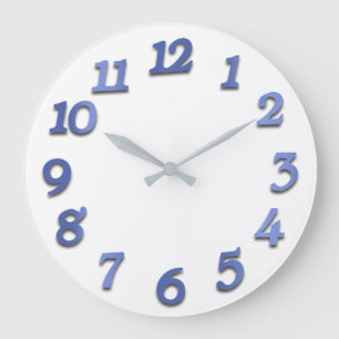 Grande Horloge Ronde Numbers minimaux de couleur bleue indigo