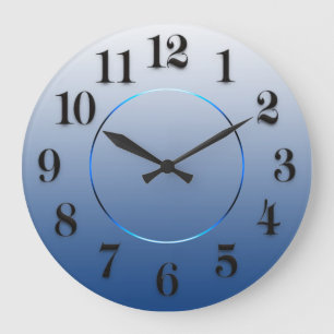 Grande Horloge Ronde Numéro d'éléphant de la marine bleue moderne