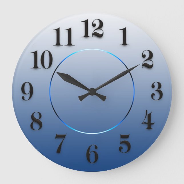 Grande Horloge Ronde Numéro d'éléphant de la marine bleue moderne (Recto)
