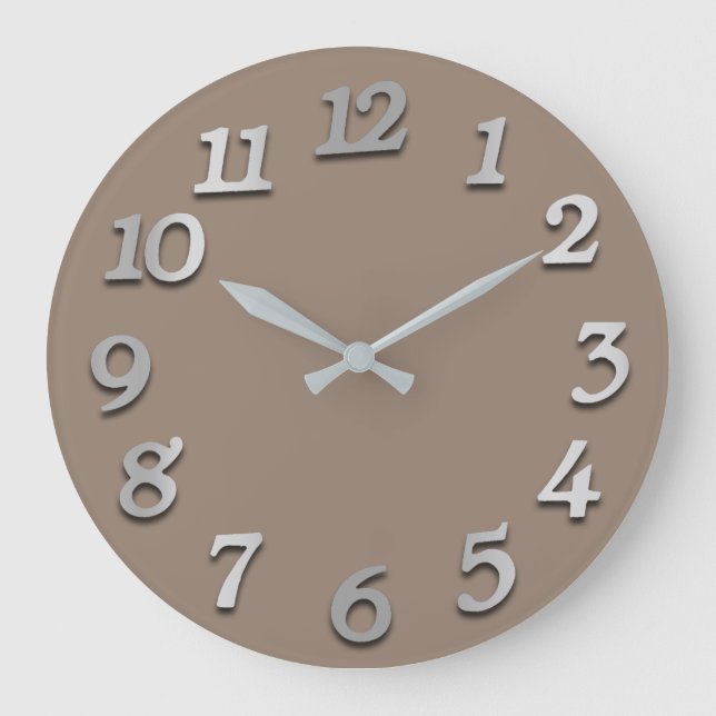 Grande Horloge Ronde Numéro minimal Gray Silver Grey Bronze Khaki (Recto)